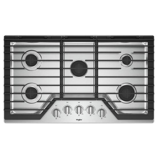 Whirlpool 36-inch Gas Cooktop with EZ-2-Lift™ Hinged Cast-Iron Grates