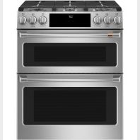 Cafe Café™ 30" Smart Slide-In, Front-Control, Gas Double-Oven Range with Convection