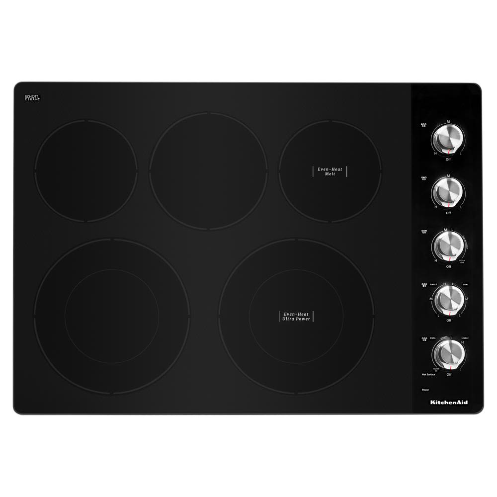 KitchenAid 30" Electric Cooktop with 5 Elements and Knob Controls