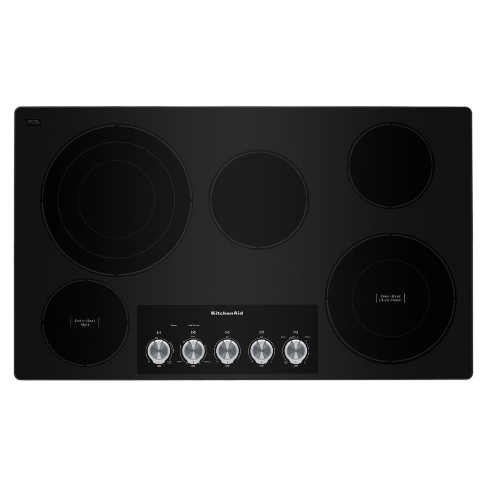 KitchenAid 36" Electric Cooktop with 5 Elements and Knob Controls