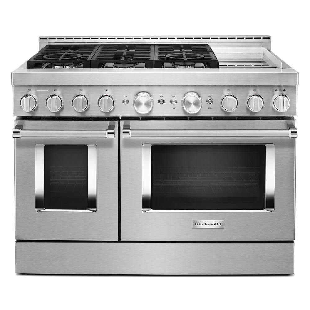 KitchenAid® 48'' Smart Commercial-Style Gas Range with Griddle