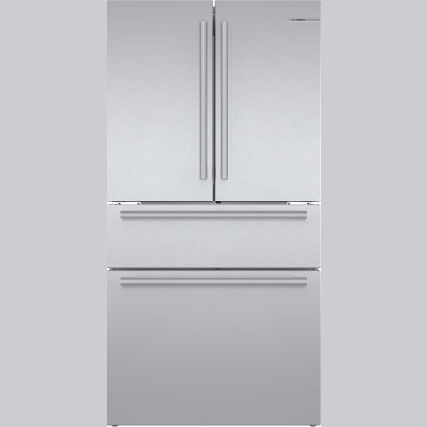 Bosch 800 Series, French Door Bottom Mount Refrigerator, 36'', Easy clean stainless steel