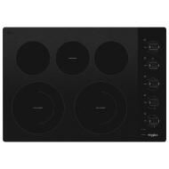 Whirlpool 30-inch Electric Ceramic Glass Cooktop with Two Dual Radiant Elements