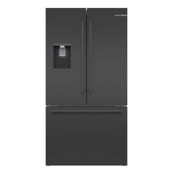 Bosch 500 Series, French Door Bottom Mount Refrigerator, 36'', Black stainless steel