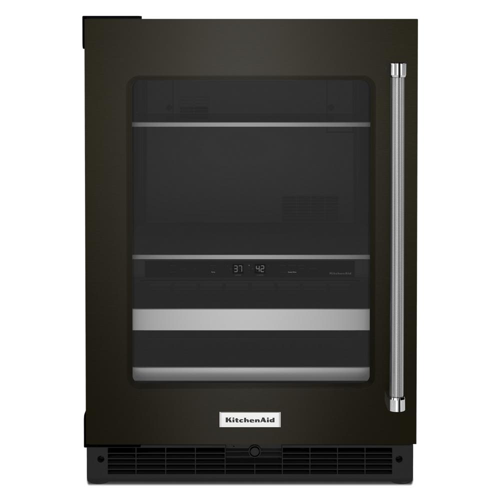 KitchenAid 24" Beverage Center with Glass Door and Metal-Front Racks and PrintShield™ Finish