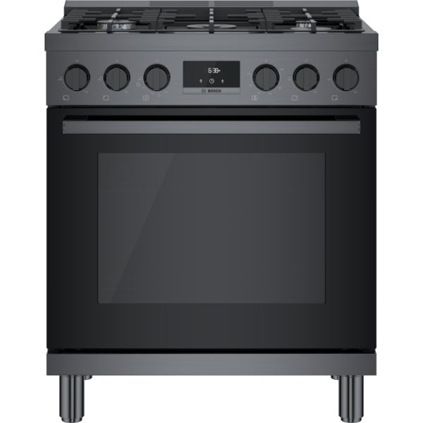 Bosch 800 Series, Gas Freestanding Range, 30'', Black Stainless Steel