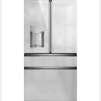 Cafe Café™ ENERGY STAR® 22.3 Cu. Ft. Smart Counter-Depth 4-Door French-Door Refrigerator in Platinum Glass