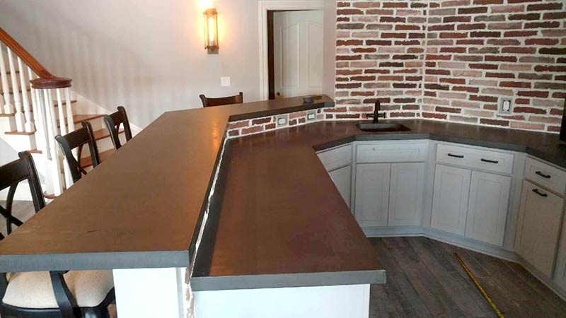 Do you Offer Concrete Countertops - Concrete Countertop and Bar Area