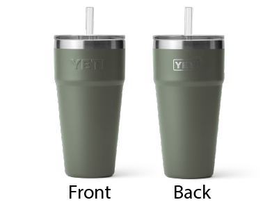 Yeti Rambler Straw Lid 26oz Stackable Cup Customizable Laser Engraved 