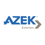 The AZEK logo with 'AZEK' in blue and an arrow pointing to the right.