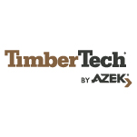 The TimberTech logo with the words 'By AZEK' below and an arrow pointing to the right.