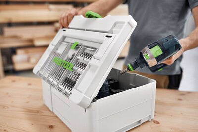 Tool inside and accessories on top