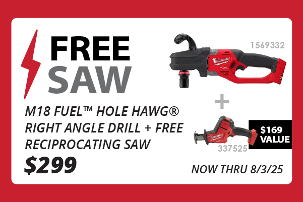 Milwaukee M18 FUEL™ Hole Hawg Right Angle Drill + Free Reciprocating Saw Kit product page.