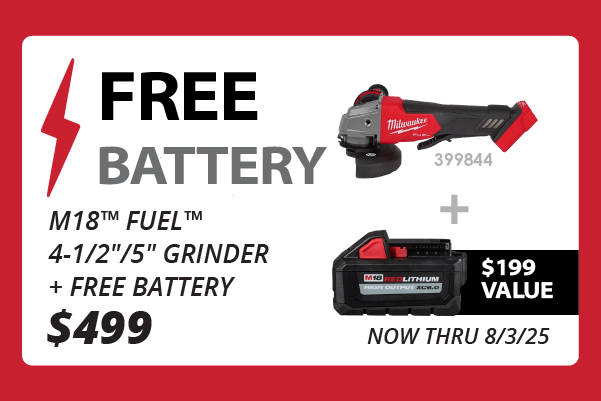 Milwaukee M18™ 2-Speed Grease Gun + free battery kit product page.