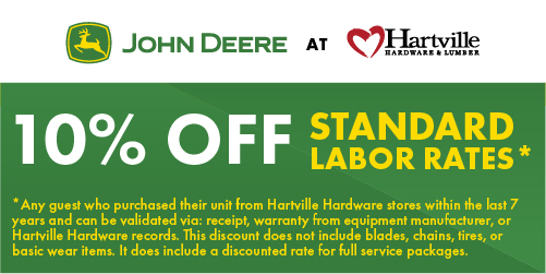 10% Off Standard Labor Rates John Deere Advertisement