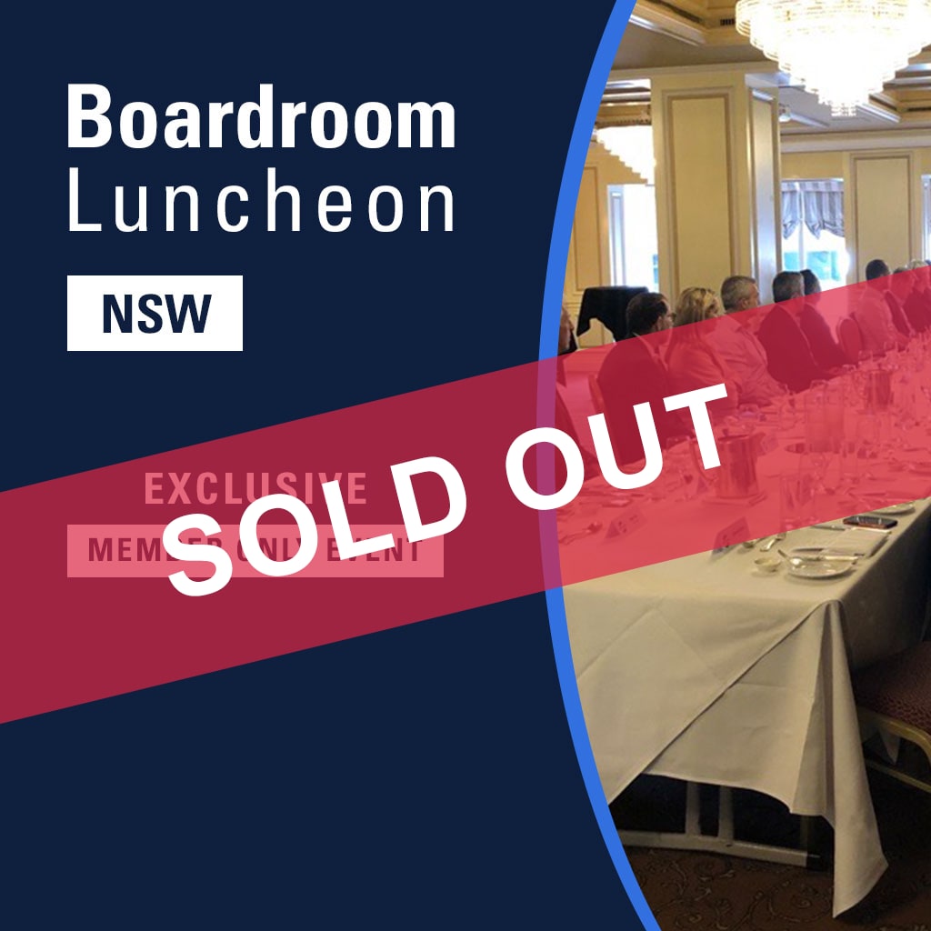 Boardroom Luncheon with Darren Cleary, Managing Director, Sydney Water ...