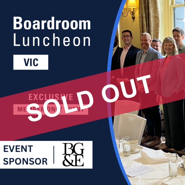 SOLD OUT: Boardroom Luncheon with Dr Scott Taylor, Director of Engineering and Innovation at Major Roads Projects Victoria