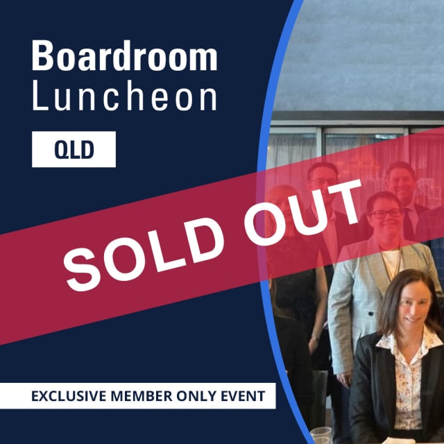 SOLD OUT: Boardroom Luncheon with Sally Stannard, Director General of Transport and Main Roads