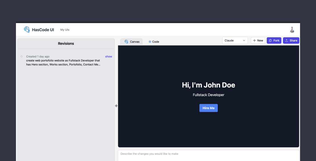 HasCode UI - Create UI with AI