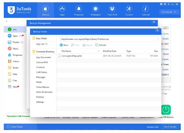 3u Tools konum değiştirme