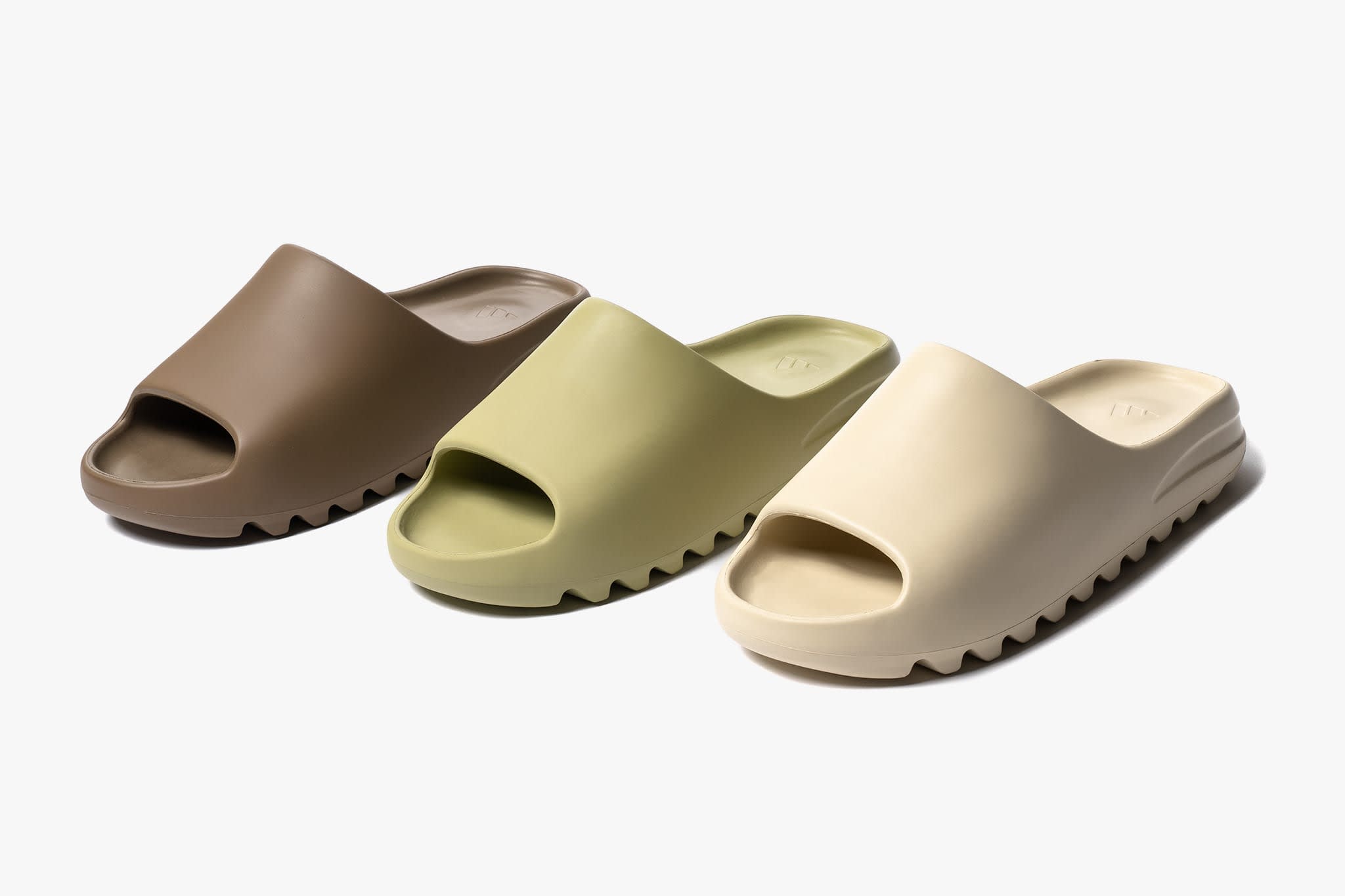 tan adidas slides