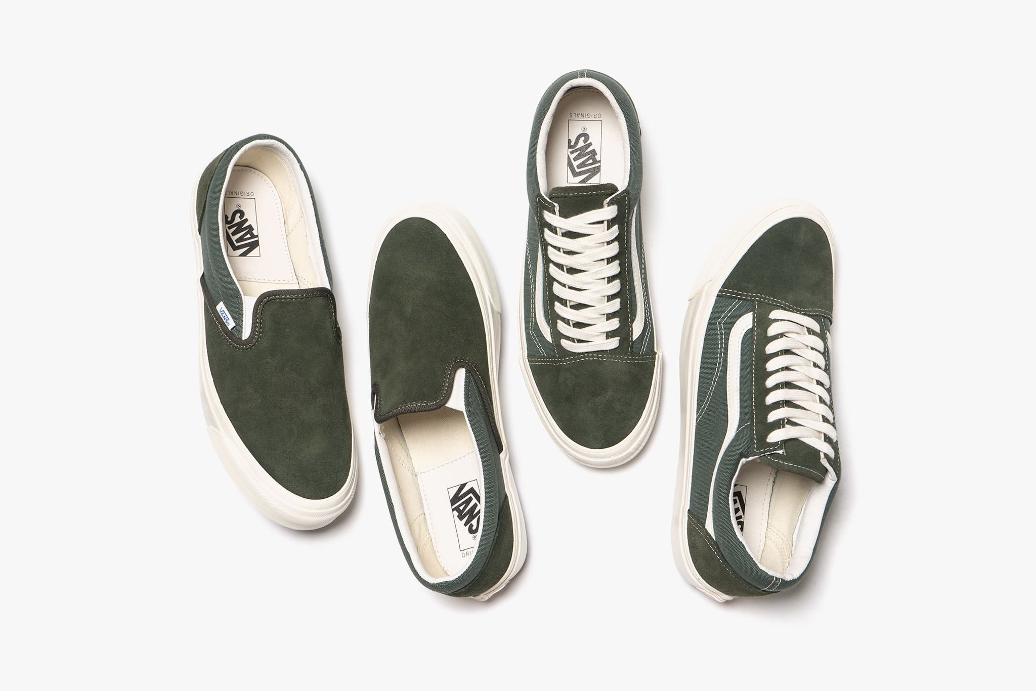 forest green slip on vans