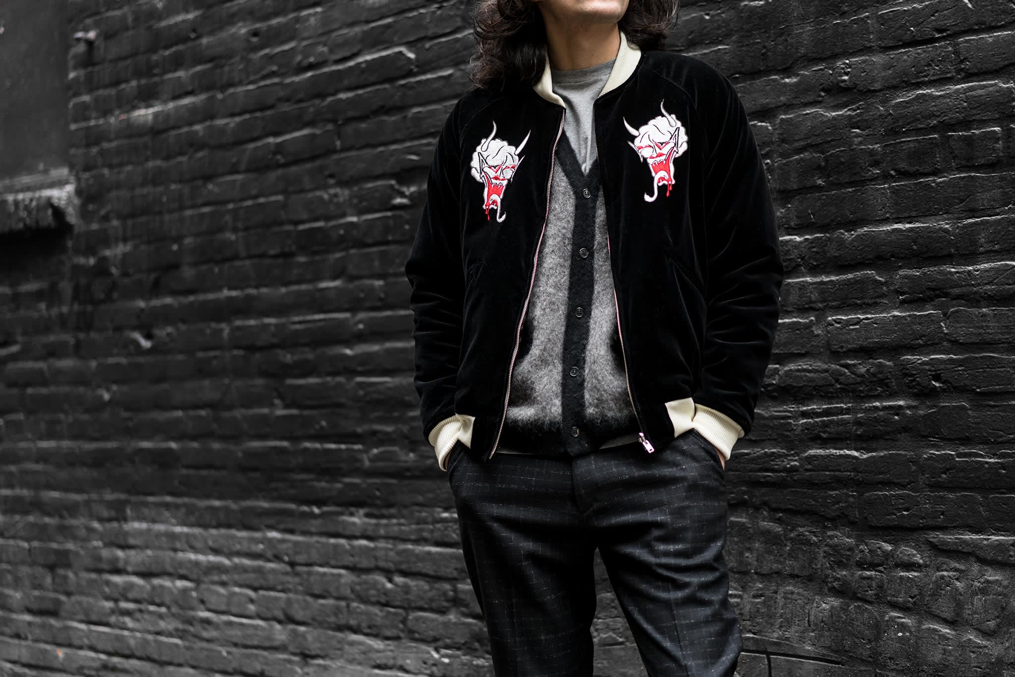 桜舞う季節 Wacko Maria VELVET KUNG-FU JACKET black | www.chezmoiny.com