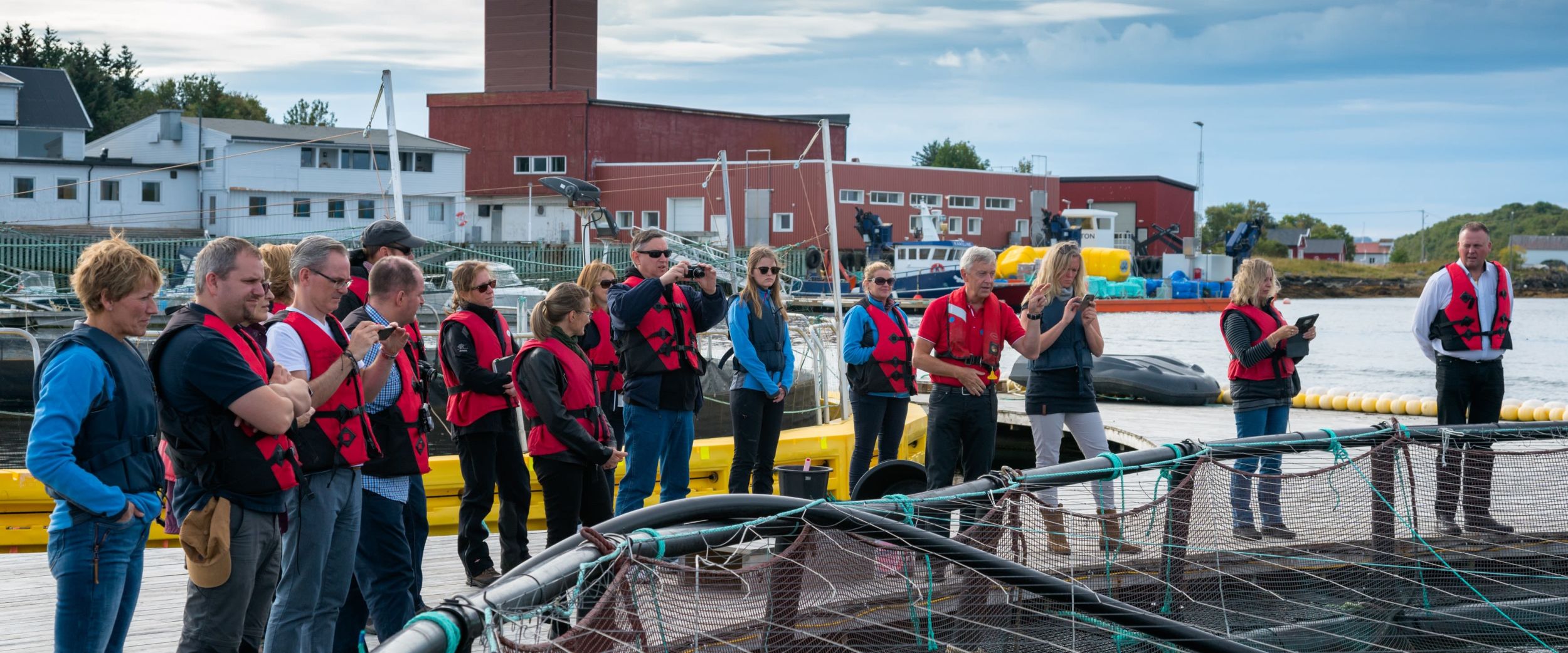 Visiting a fish farm full of salmon, photo: Olaf Søla