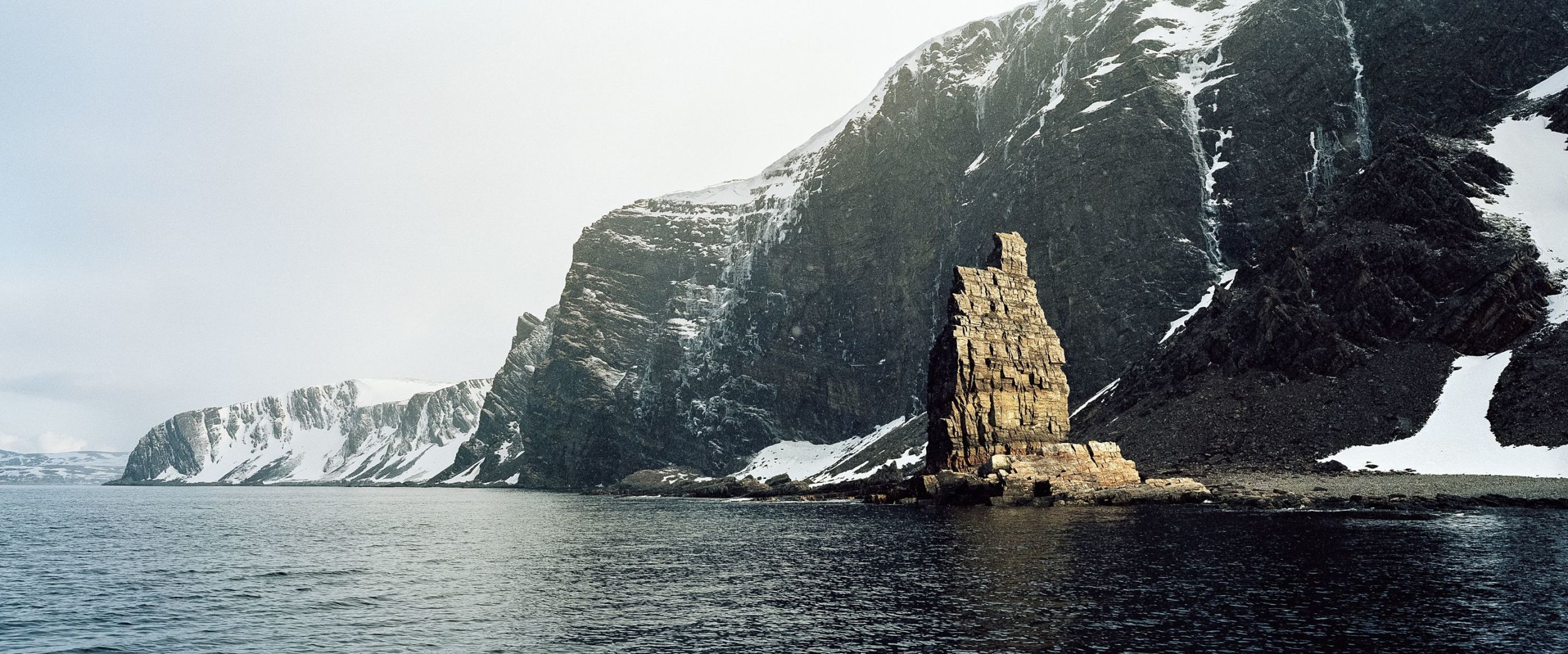 Natural stone formation looking like a church in the North of Norway. 