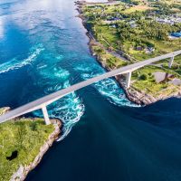 Saltstraumen under bridge by Bodø. 