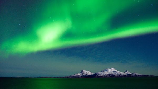 Northern light over island outside Bodø. 