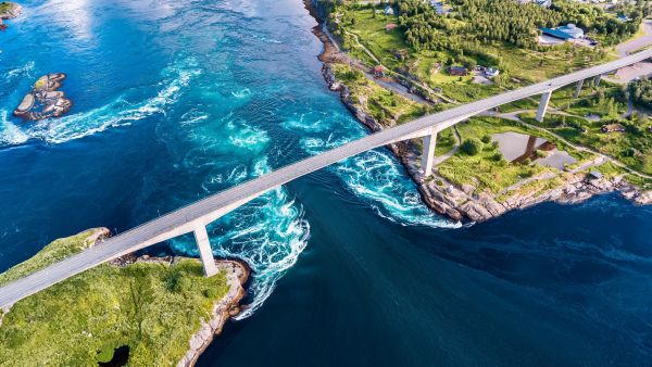 Saltstraumen under bridge by Bodø. 