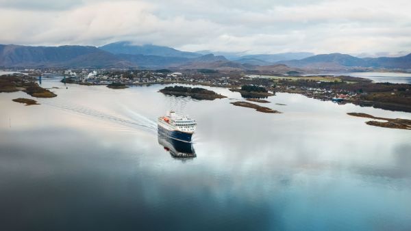 Havila Capella at sea outside Brønnøysund