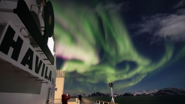 Northern lights seen from Havila Castor. Photo by: Kari Sundli