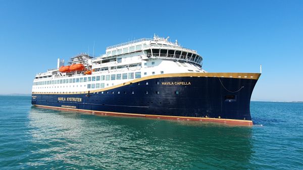 Havila Capella in the sea outside Turkey