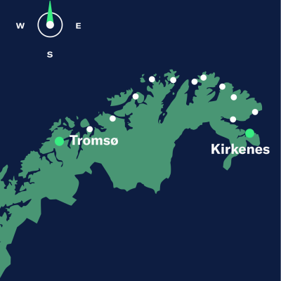 map tromso–kirkenes north