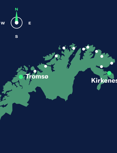 map tromso–kirkenes north