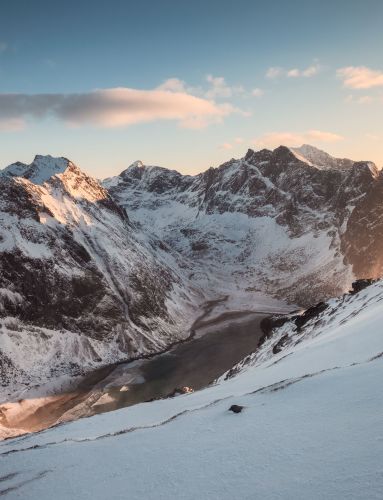 winter mountains landscapes nature in norway