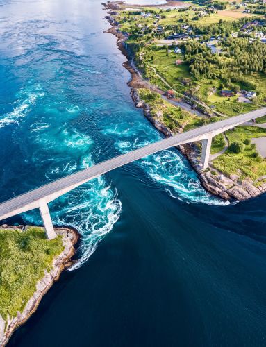 Saltstraumen under bridge by Bodø. 