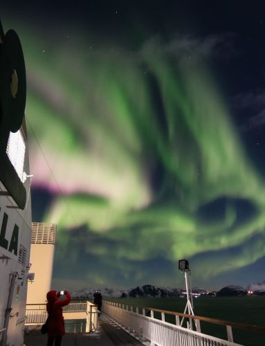 Northern lights seen from Havila Castor. Photo by: Kari Sundli