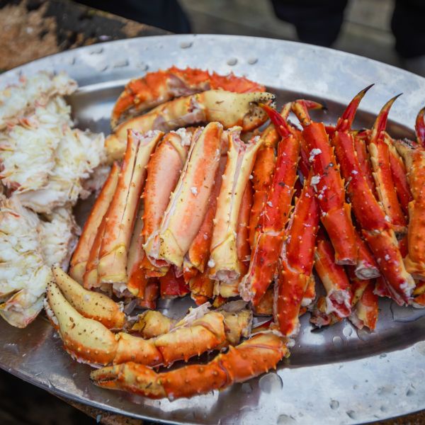 Plate full of delicious king crab