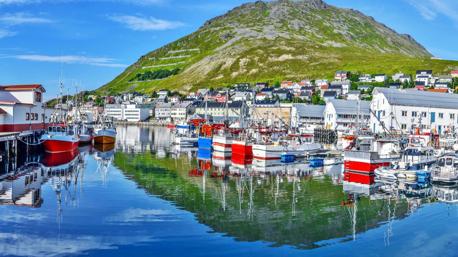 Honningsvåg in Northern Norway in the summer