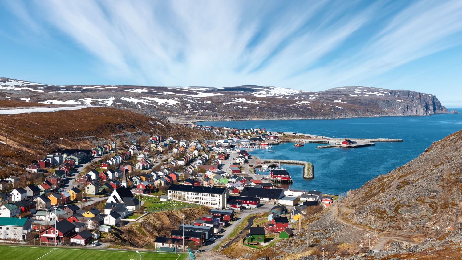 Town of Kjøllefjord in Northern Norway. 