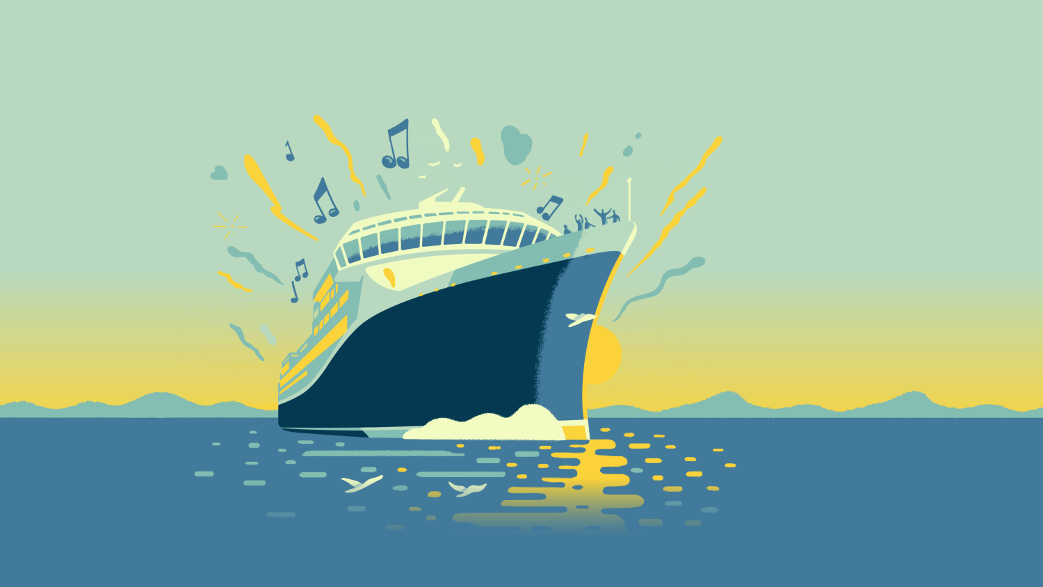Illustration for Havila Blues Cruise, by Gundersons