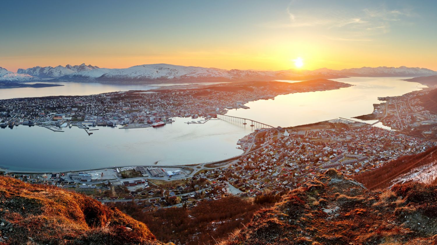 Tromsø in sunset. 