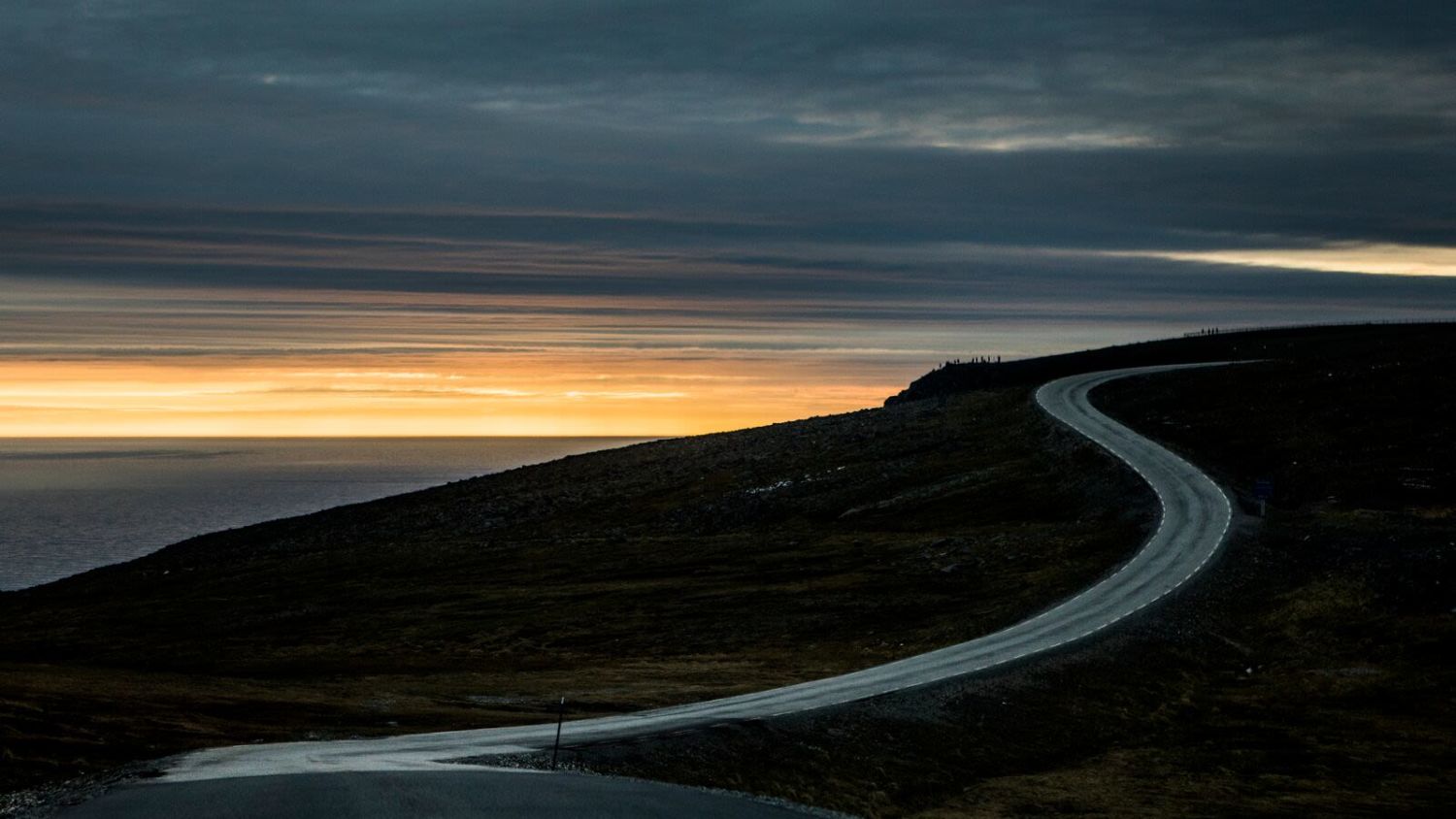 The road to North Cape in the midnight sun. Photo: Christian Roth Christensen, visitnorway.com