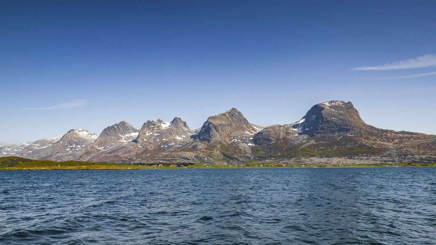 Mountain range Seven sisters with sea in front. 