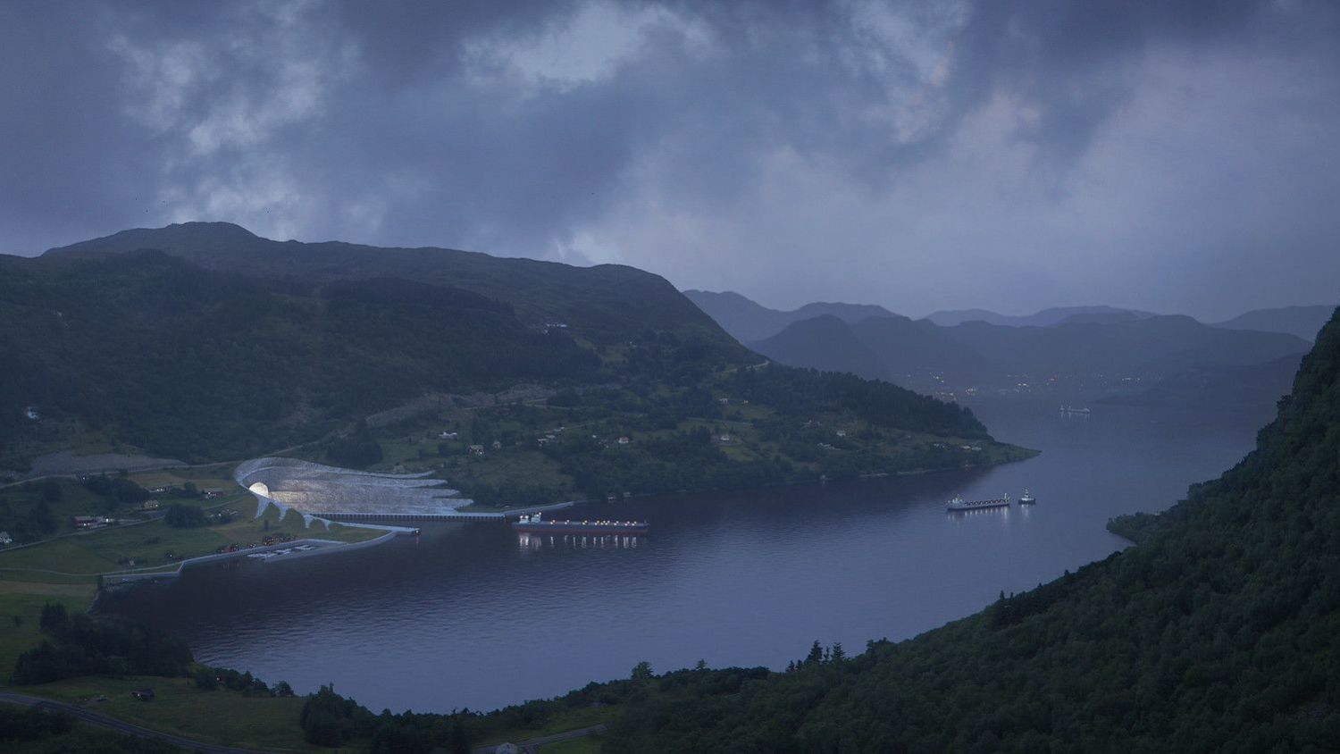 Kjødepollen: Inngangsportalen fra Kjøde. Illustrasjon: Kystverket/Snøhetta