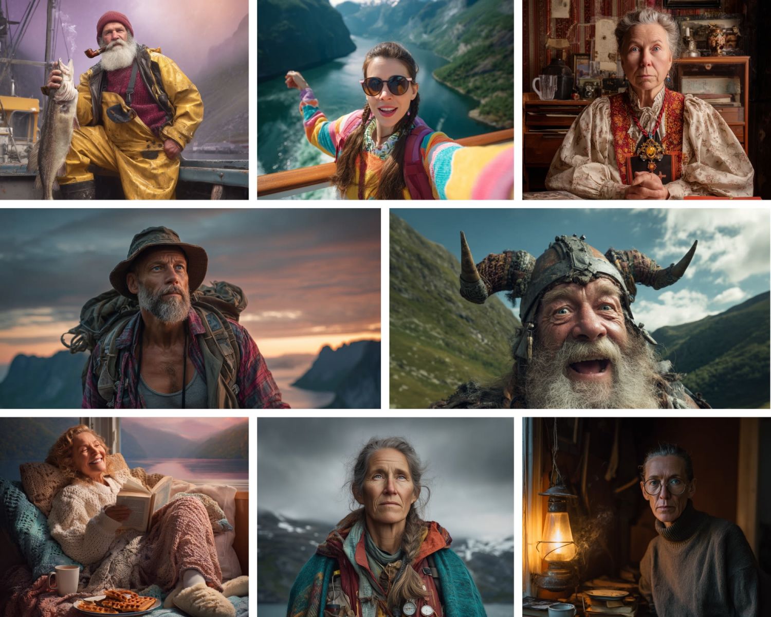 Collage of Norwegian stereotypes