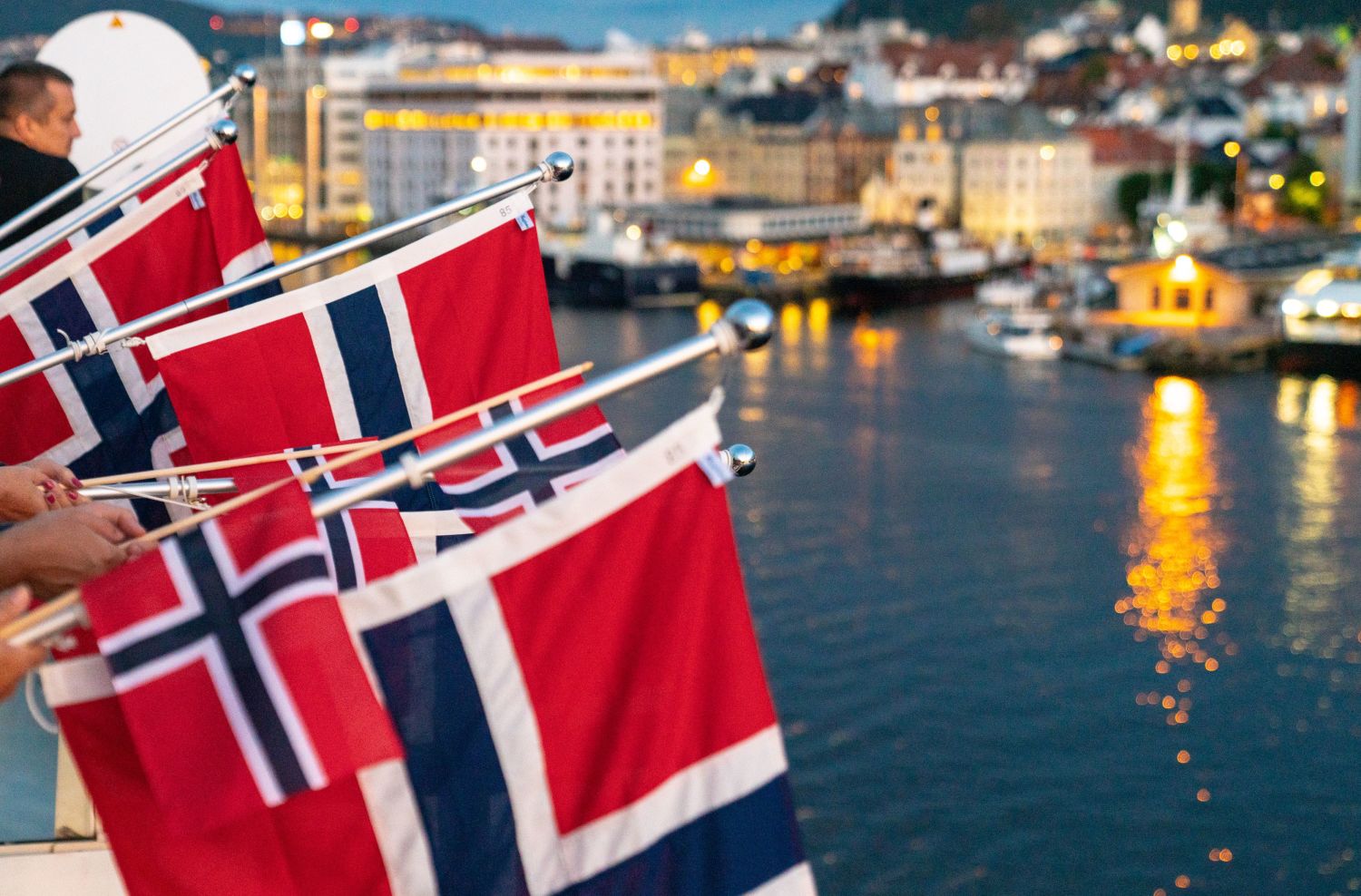 Norwegian flags on board Havila ship